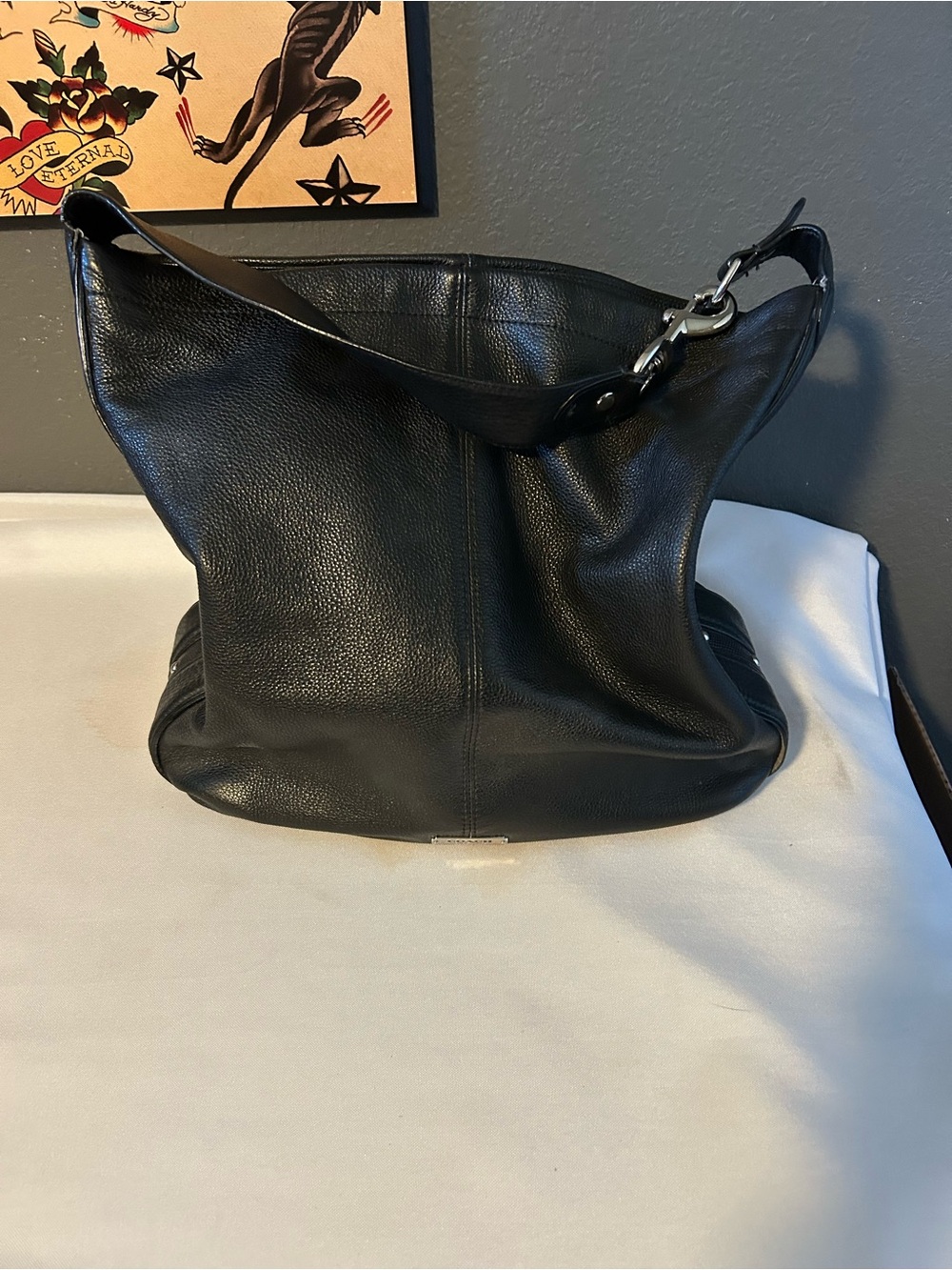 Vintage Coach Avery Studded Pebbled Leather Hobo Bag F31287
